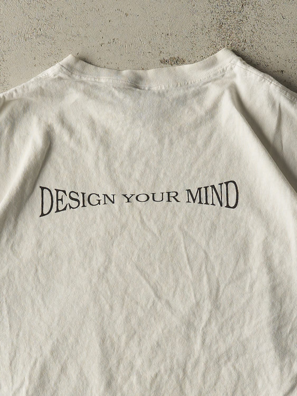 Vintage 90s White "Design Your Mind" Tee (L/XL)