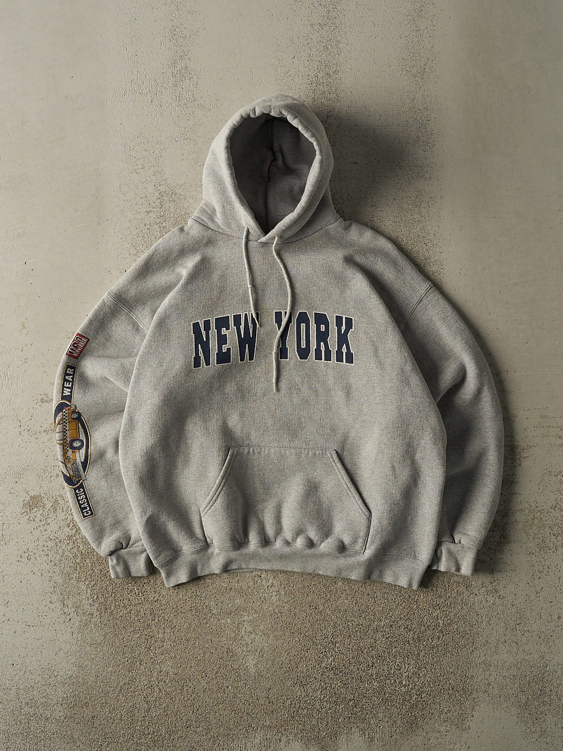 Vintage Y2K Heather Grey New York Hoodie (L)