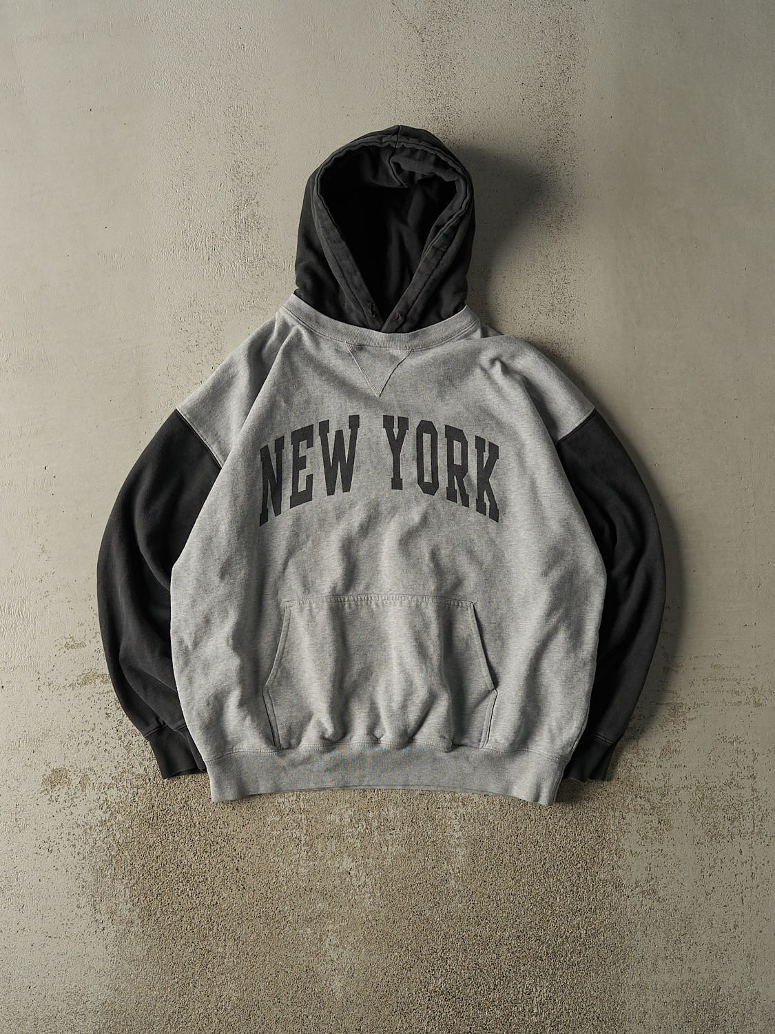 Vintage 90s Heather Grey New York Two Tone Hoodie (XL)