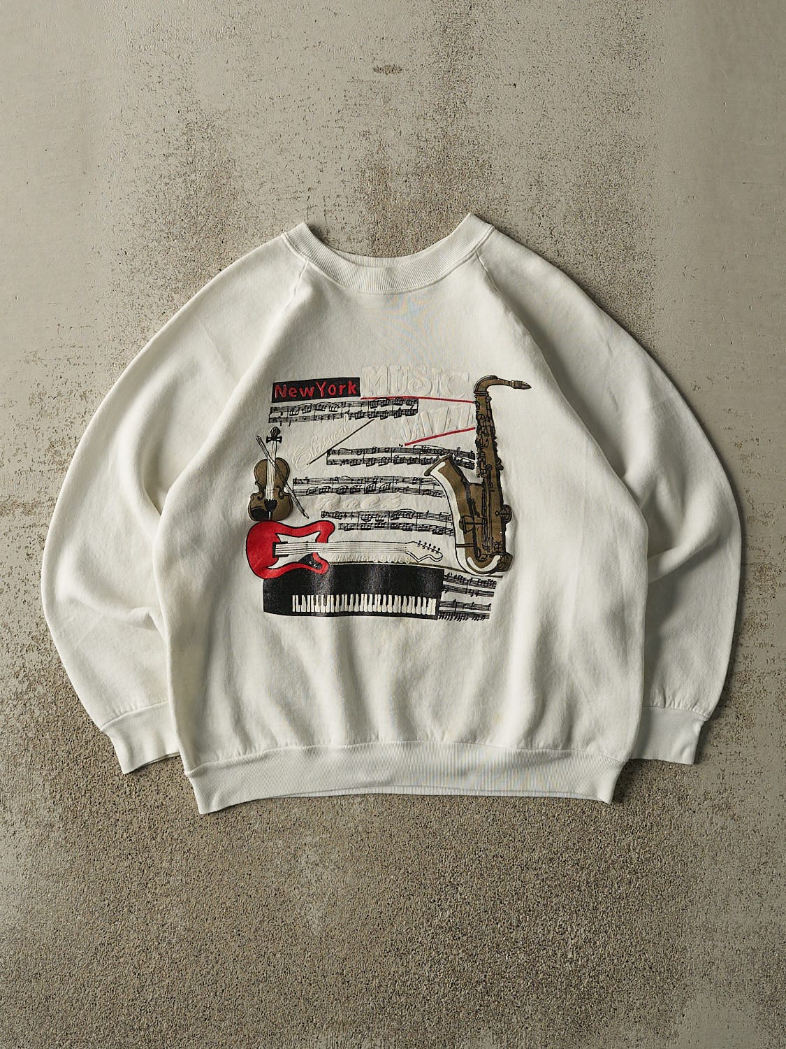 Vintage 80s White New York Jazz Crewneck (S)