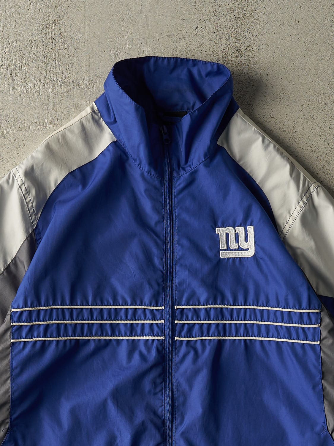 Vintage Y2K Blue New York Giants Windbreaker Jacket (L/XL)