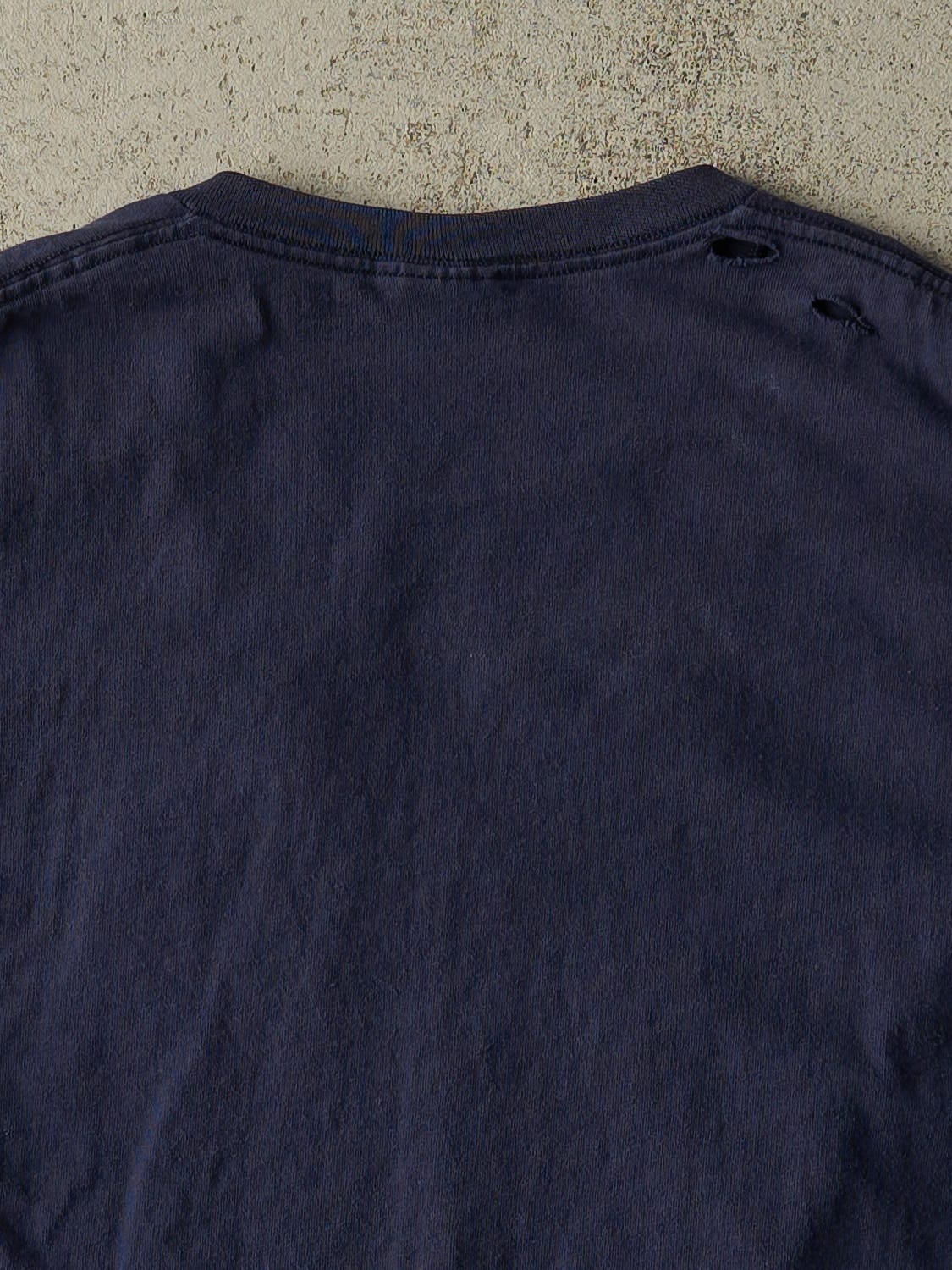 Vintage Y2K Navy Blue New York City Embroidered Tee (M/L)