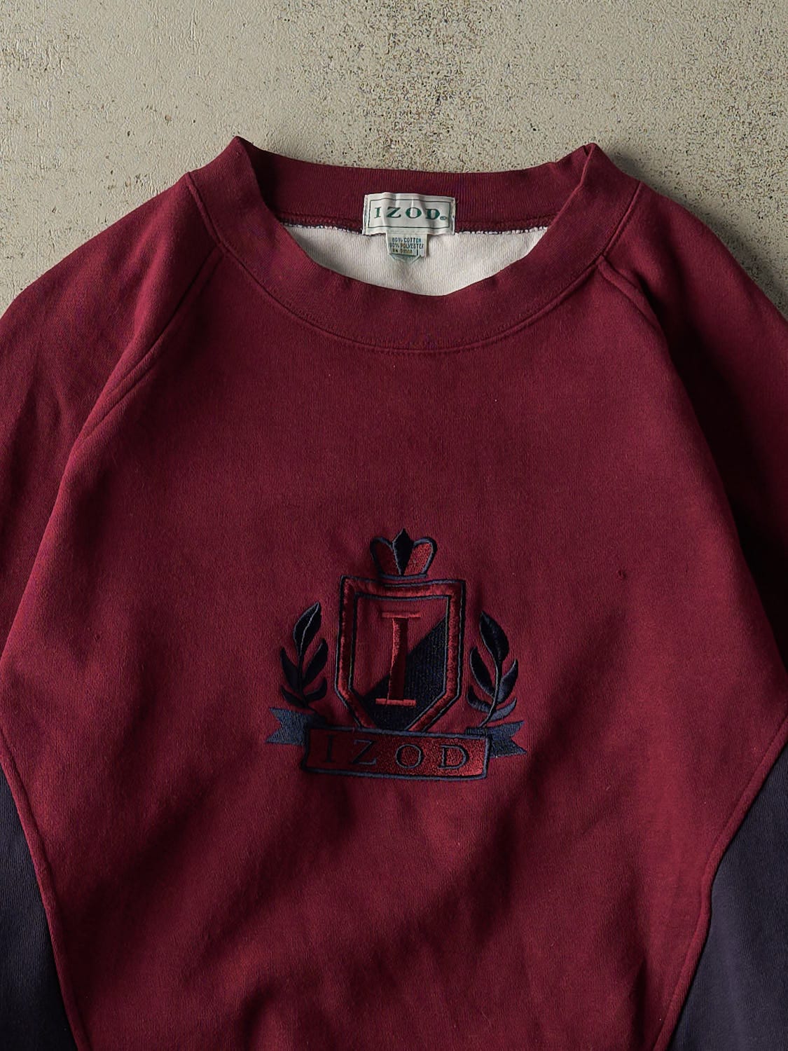 Vintage Y2K Burgundy & Navy Izod Embroidered Crewneck (XL)