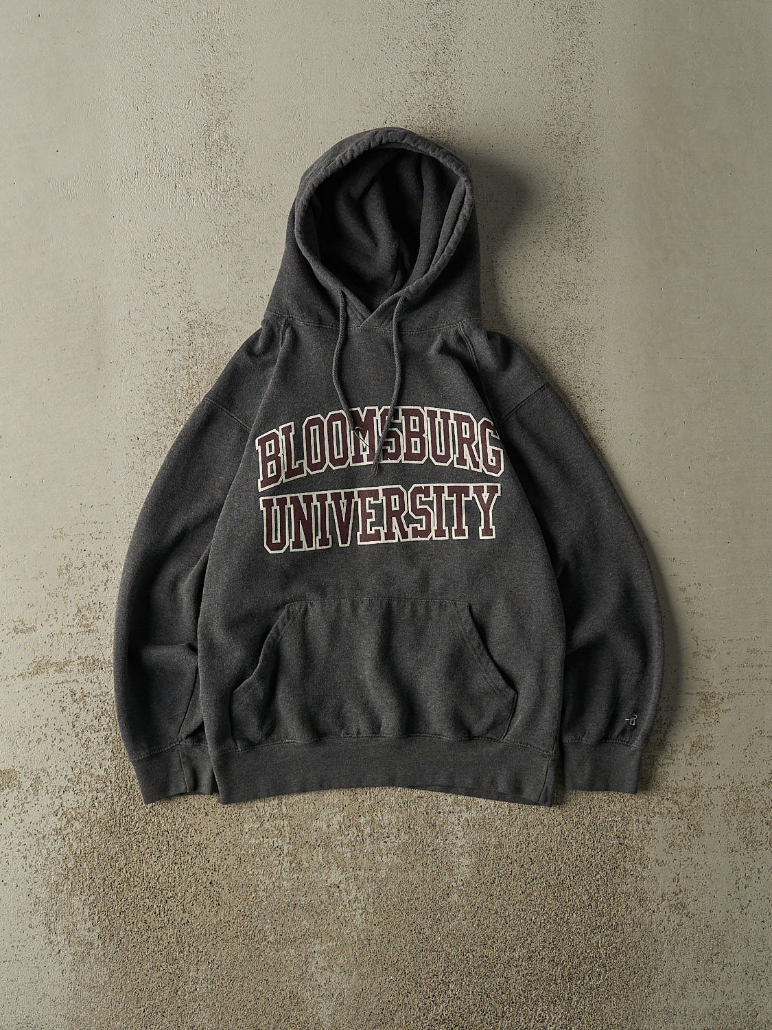 Vintage Y2K Charcoal Grey Bloomsburg University Hoodie (XXS/XS)