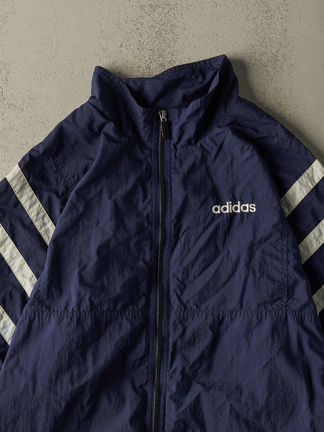 Vintage 90s Navy Blue Adidas Track Jacket (XL)