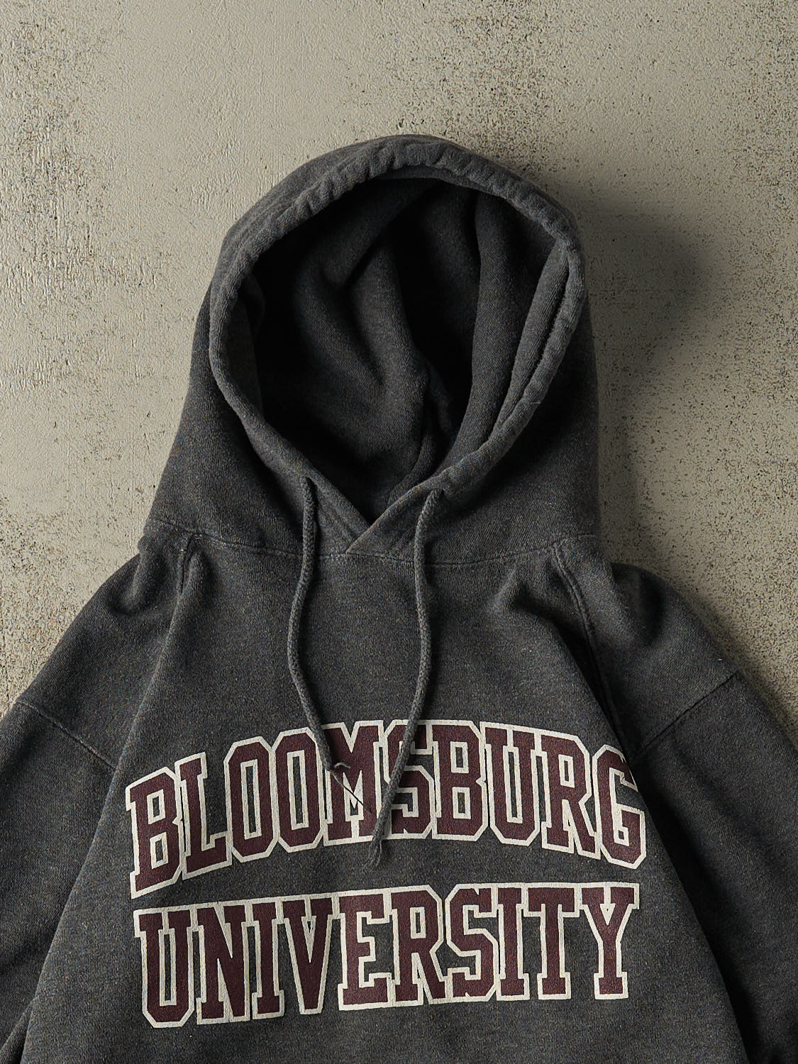 Vintage Y2K Charcoal Grey Bloomsburg University Hoodie (XXS/XS)