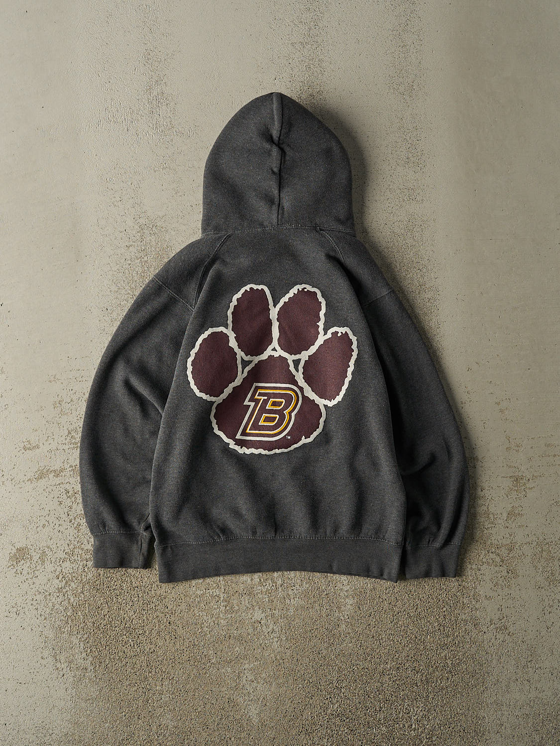 Vintage Y2K Charcoal Grey Bloomsburg University Hoodie (XXS/XS)