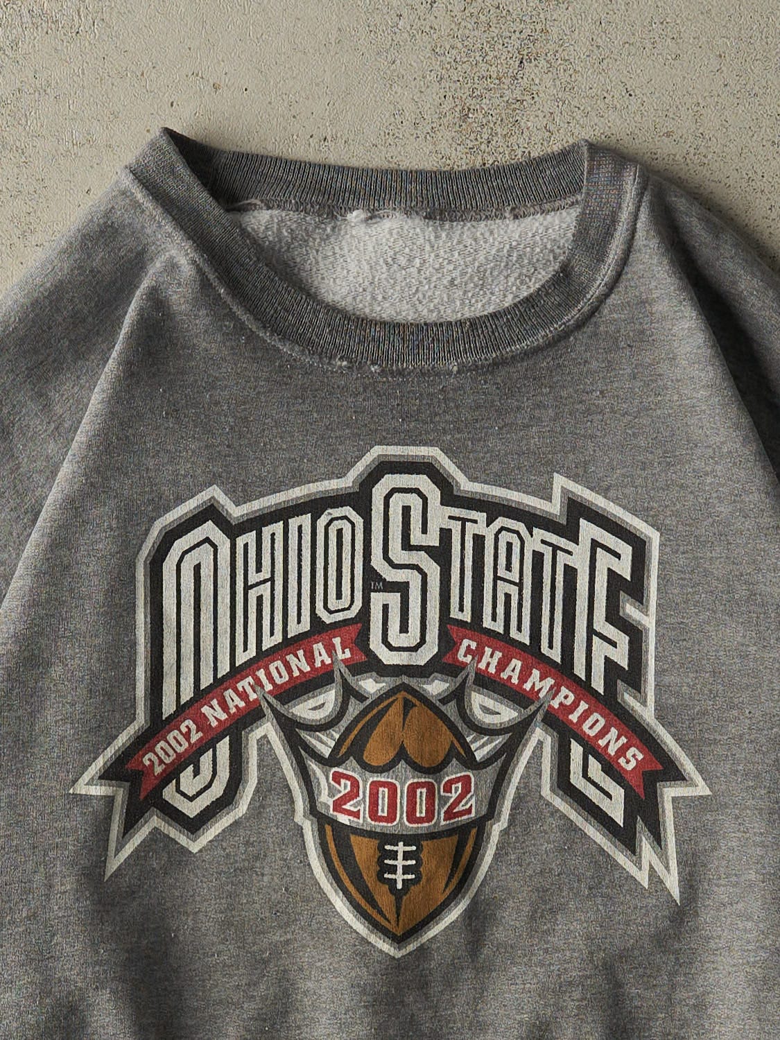 Vintage 02' Grey Ohio State University National Champions Crewneck (L/XL)