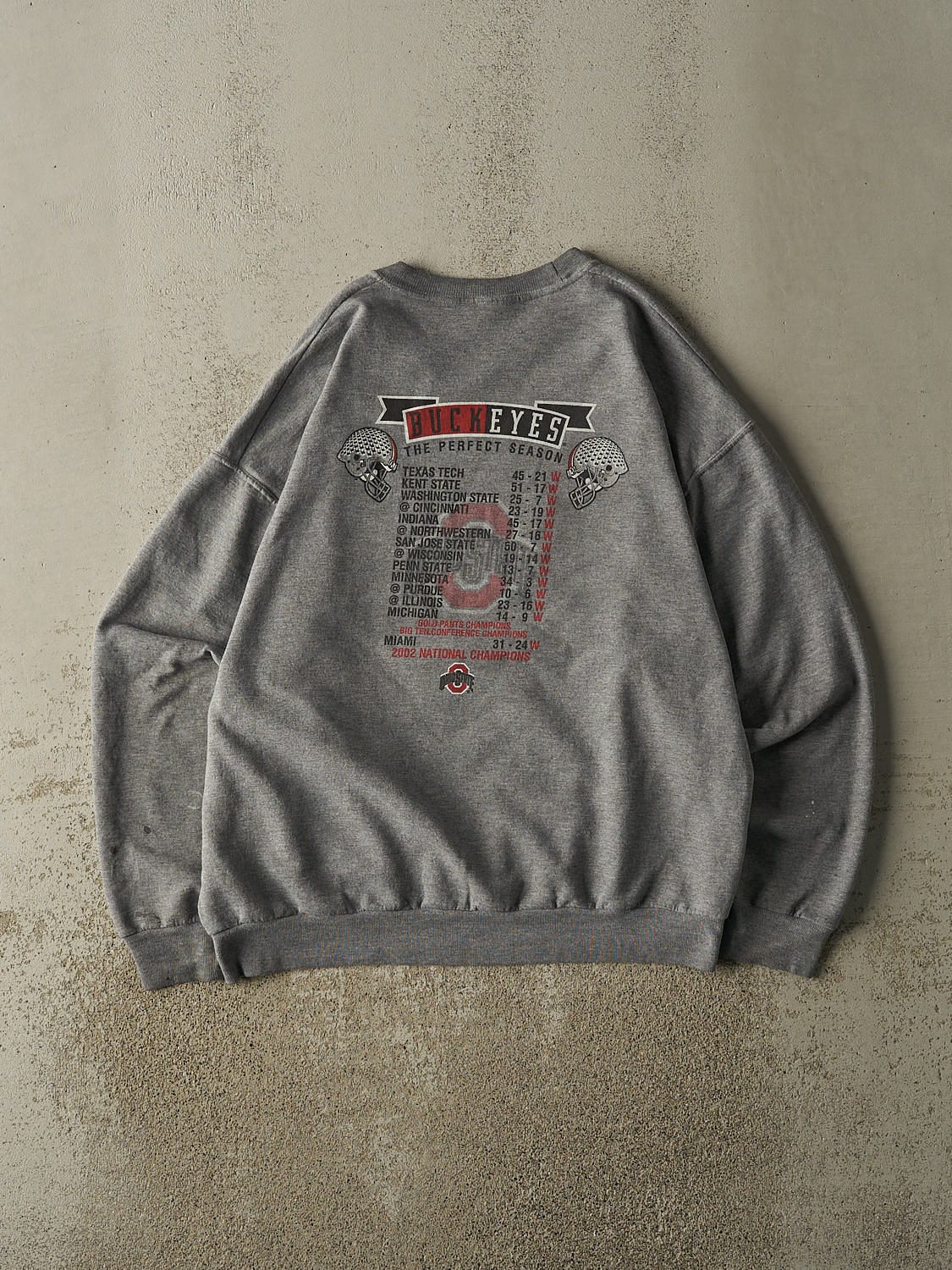 Vintage 02' Grey Ohio State University National Champions Crewneck (L/XL)