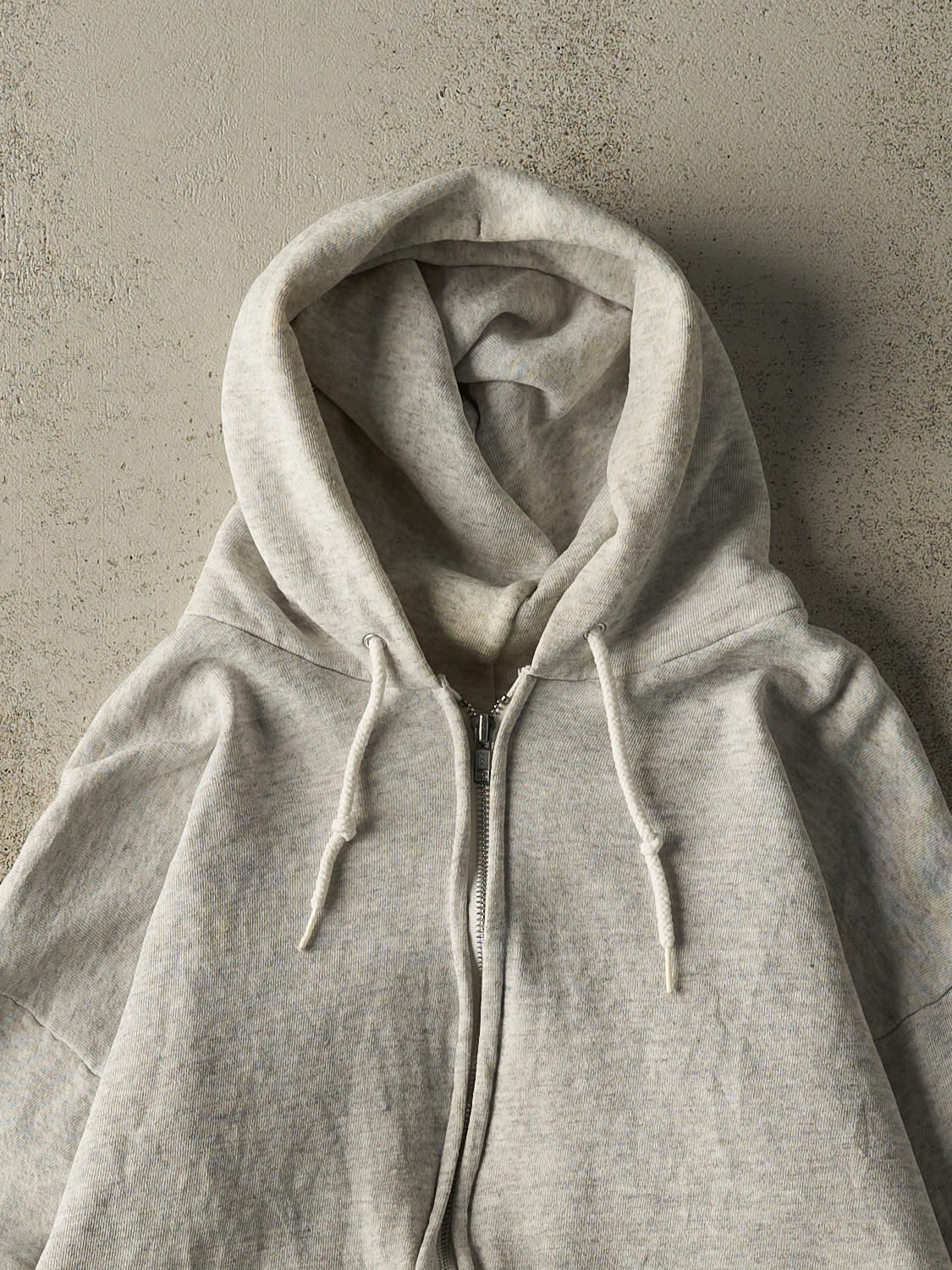 Vintage 90s Heather Grey Blank Zip Up Hoodie (XS)