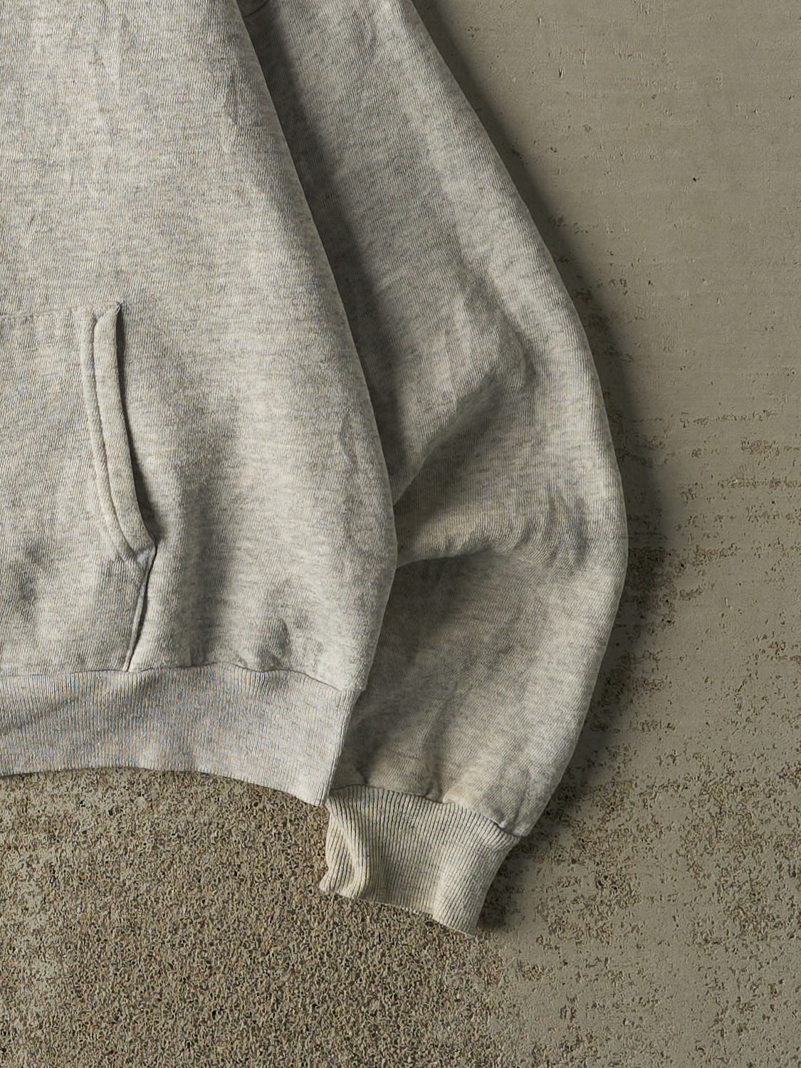 Vintage 90s Heather Grey Blank Zip Up Hoodie (XS)