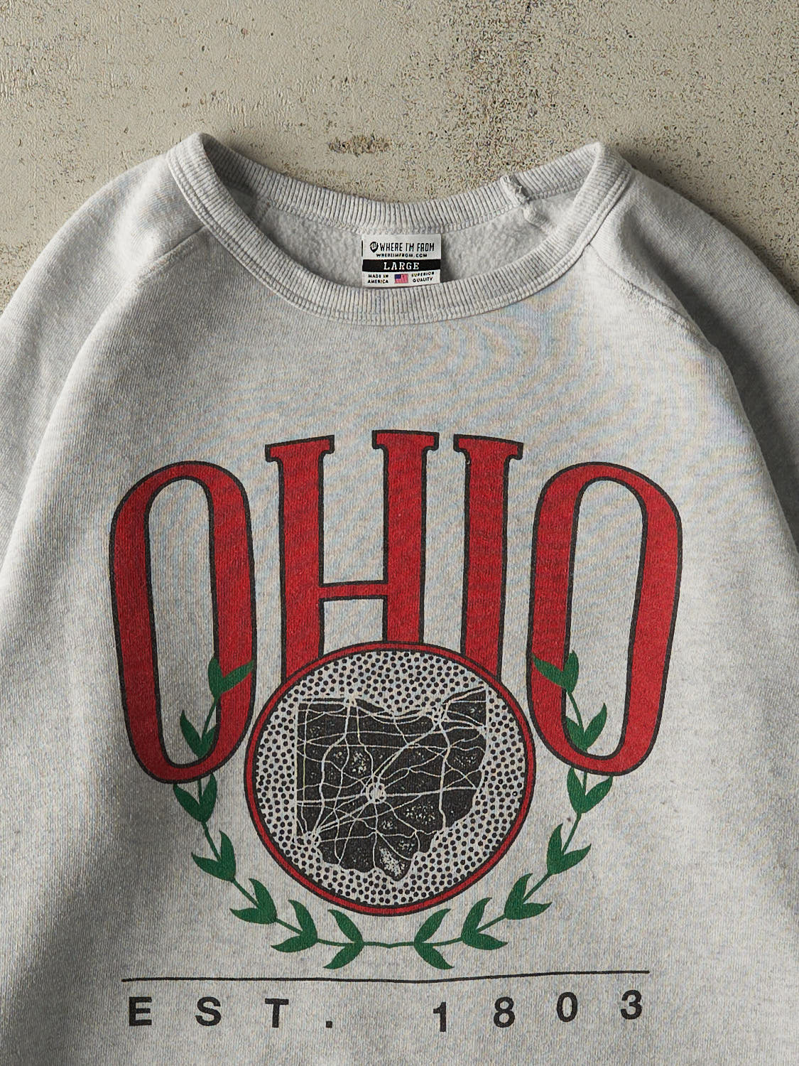 Vintage 90s Heather Grey Ohio Crewneck (L)