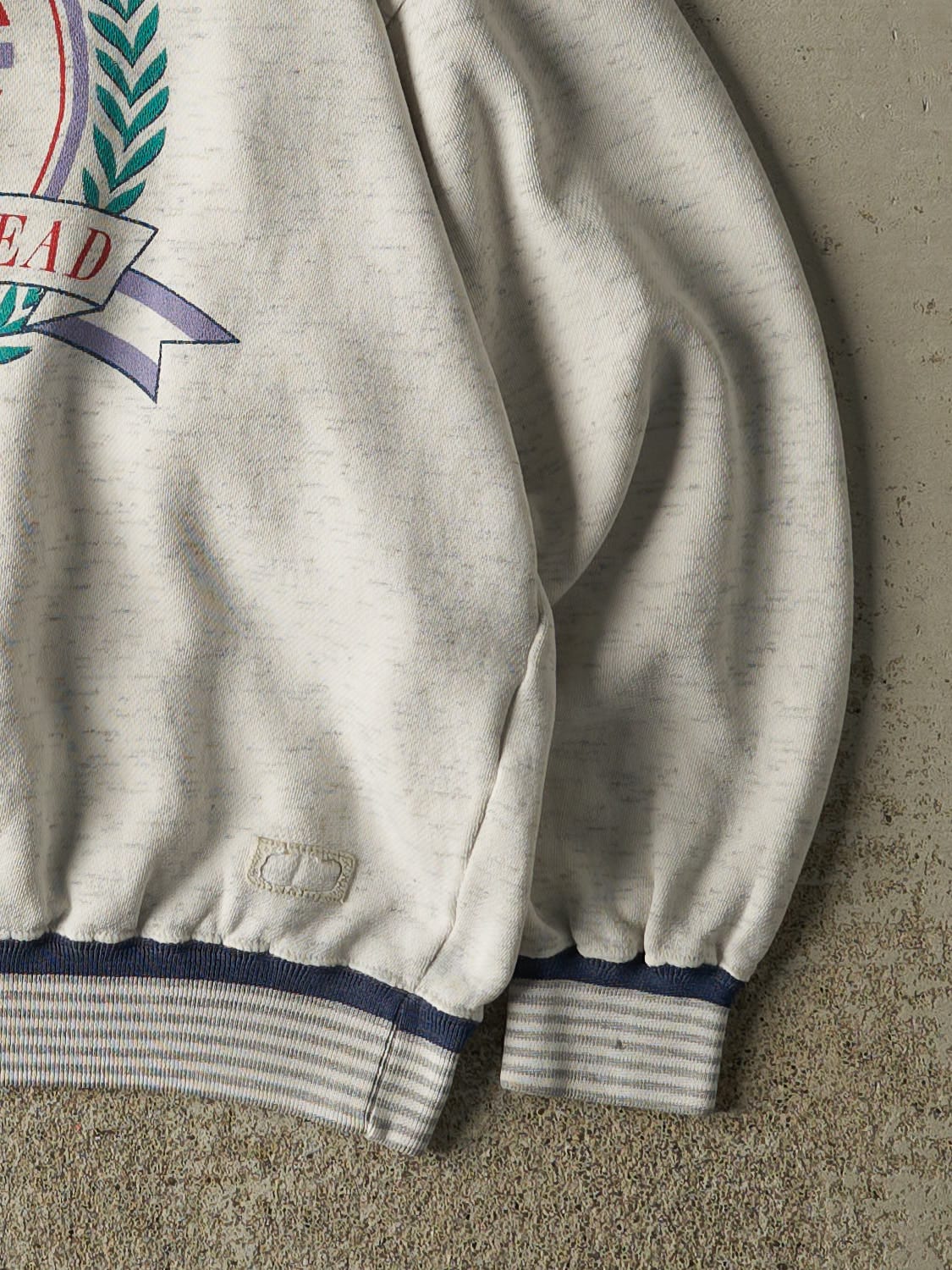 Vintage 80s Heather Grey Hilton Head Ribbed Crewneck (XS/S)