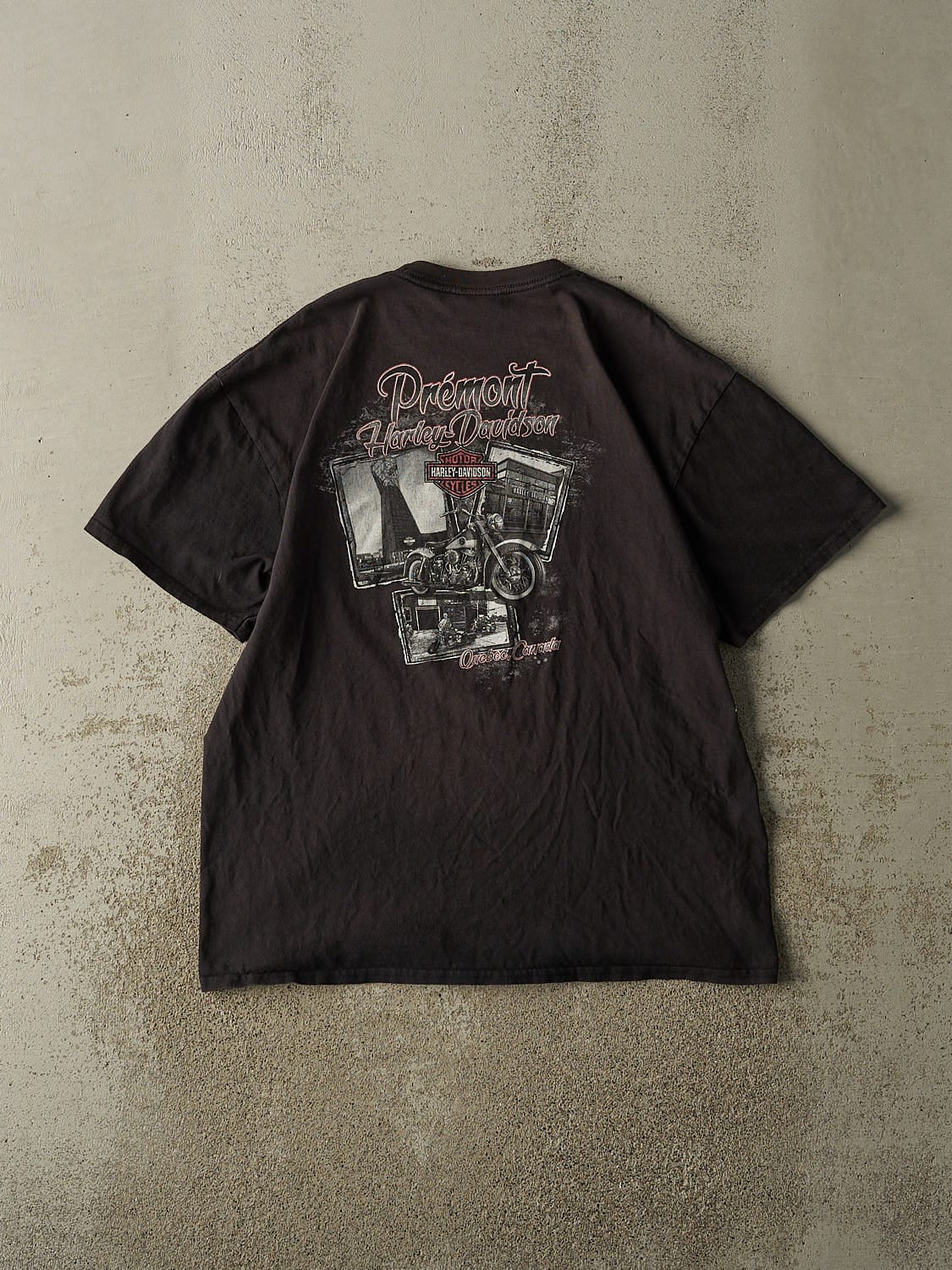 Vintage Y2K Black Harley Davidson Quebec Tee (L/XL)