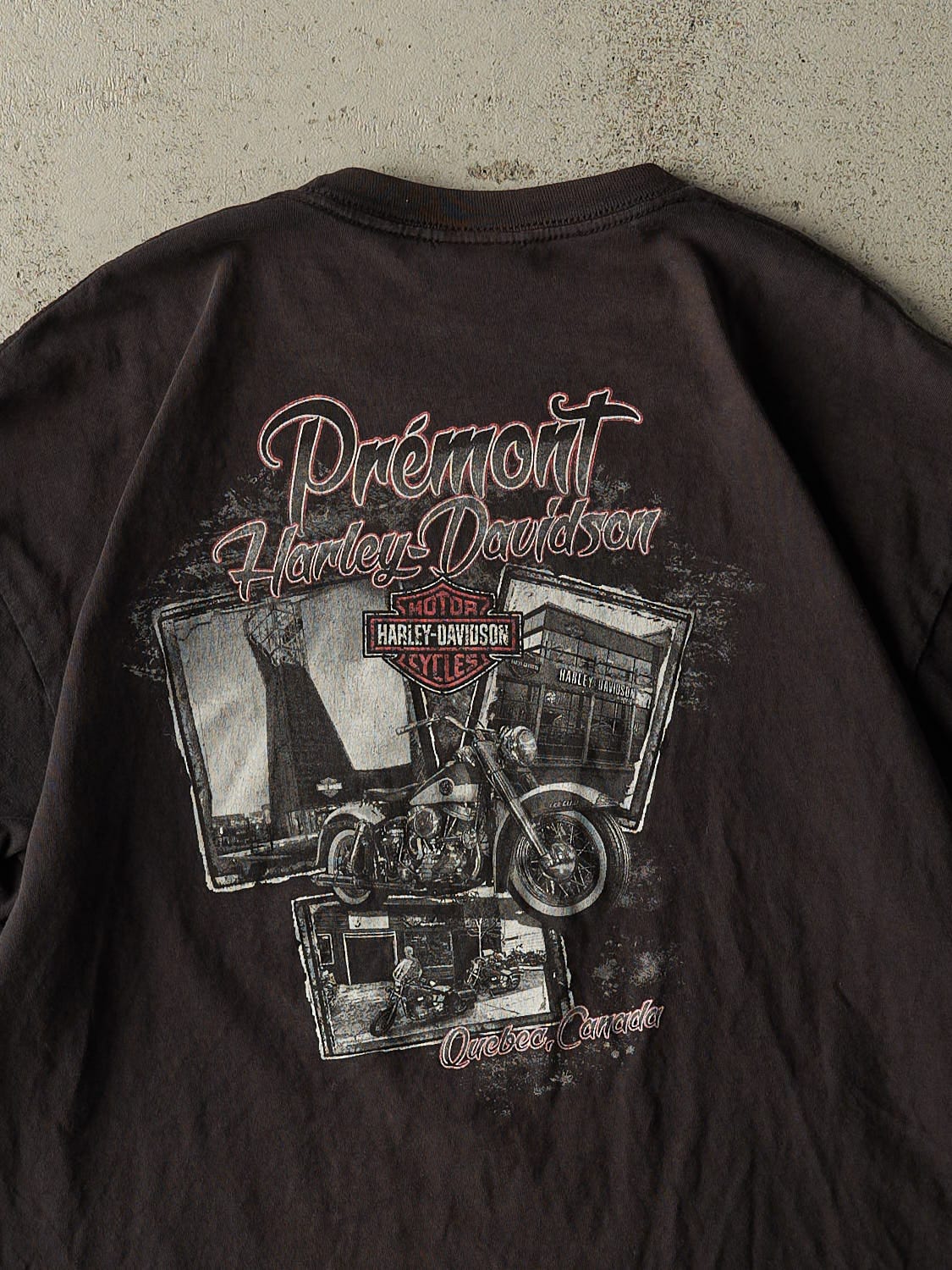 Vintage Y2K Black Harley Davidson Quebec Tee (L/XL)