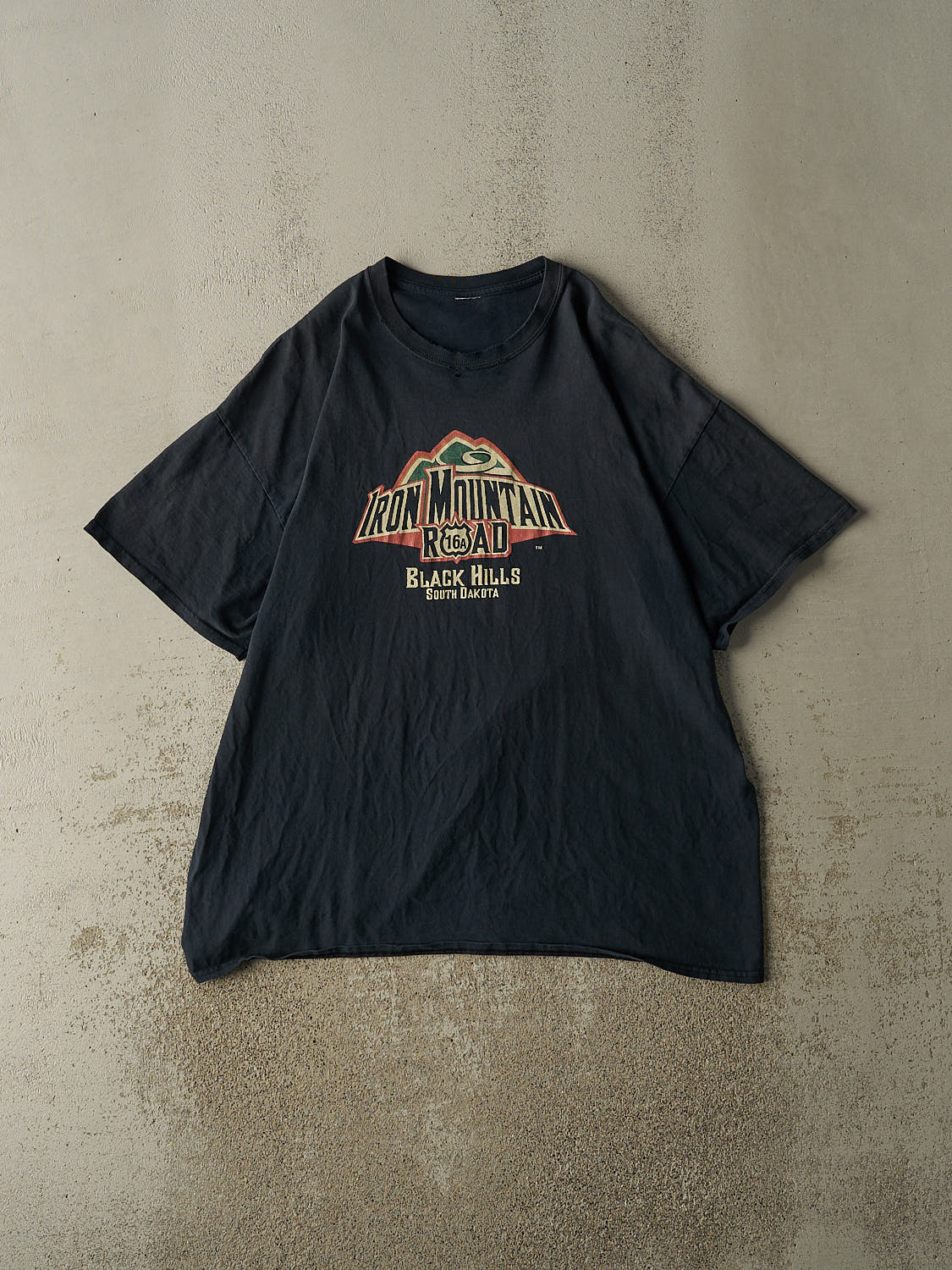 Vintage 11' Faded Black Iron Mountain Road Biker Tee (XL/XXL)