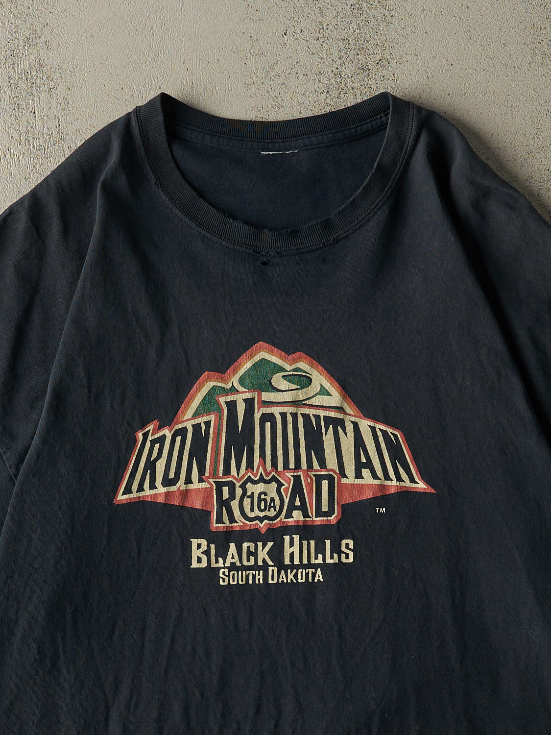 Vintage 11' Faded Black Iron Mountain Road Biker Tee (XL/XXL)