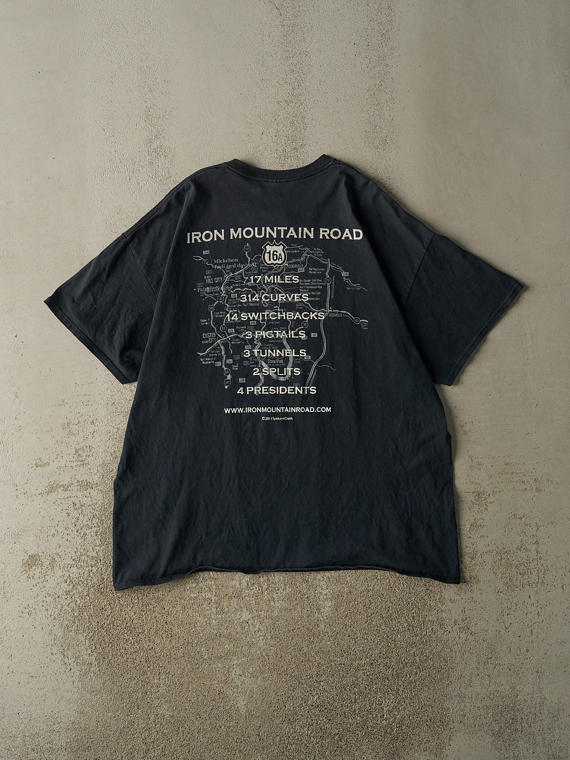 Vintage 11' Faded Black Iron Mountain Road Biker Tee (XL/XXL)