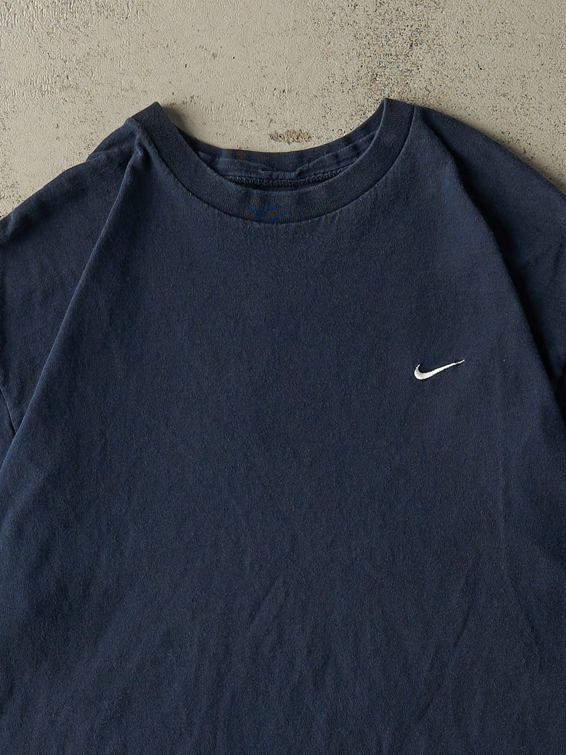 Vintage 90s Navy Blue Nike Embroidered Tee (XL)