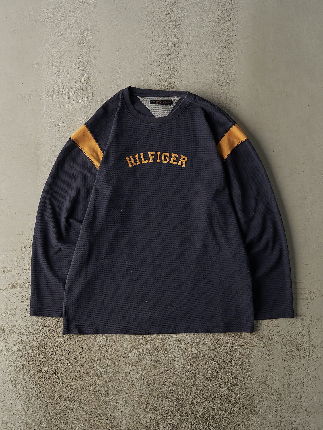 Vintage Y2K Navy Blue Tommy Hilfiger Embroidered Long Sleeve (L/XL)