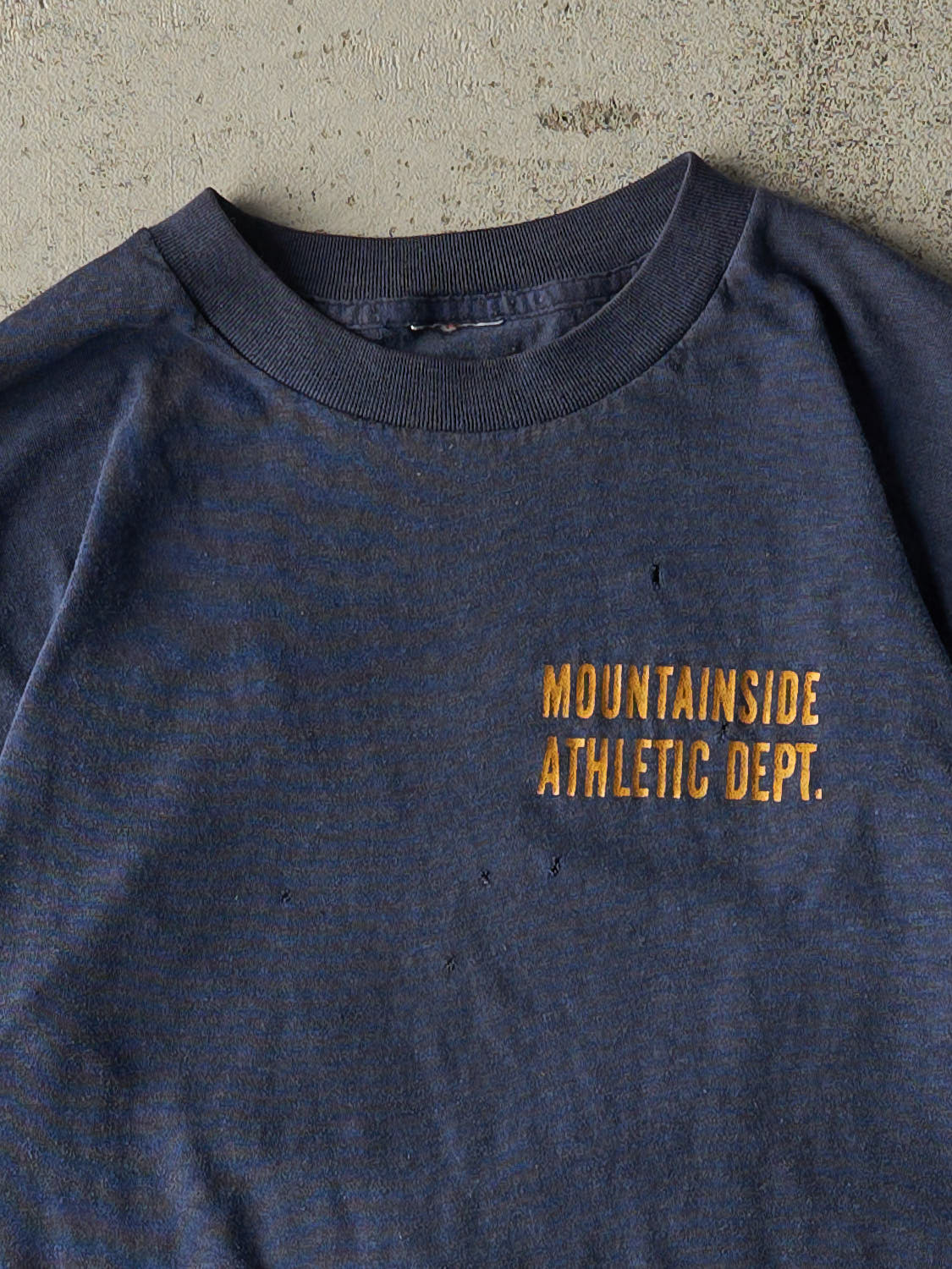 Vintage 80s Navy Blue Mountainside Athletic Dept Single Stitch Tee (XS/S)