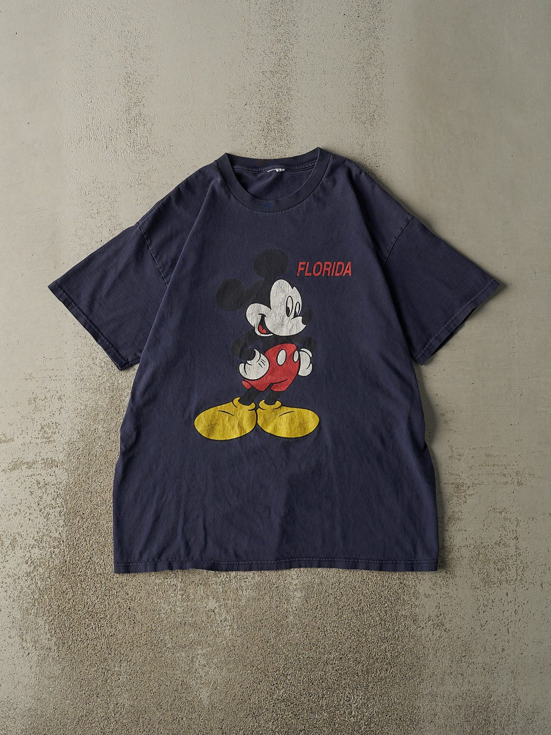 Vintage 90s Navy Blue Mickey Mouse Florida Tee (L/XL)