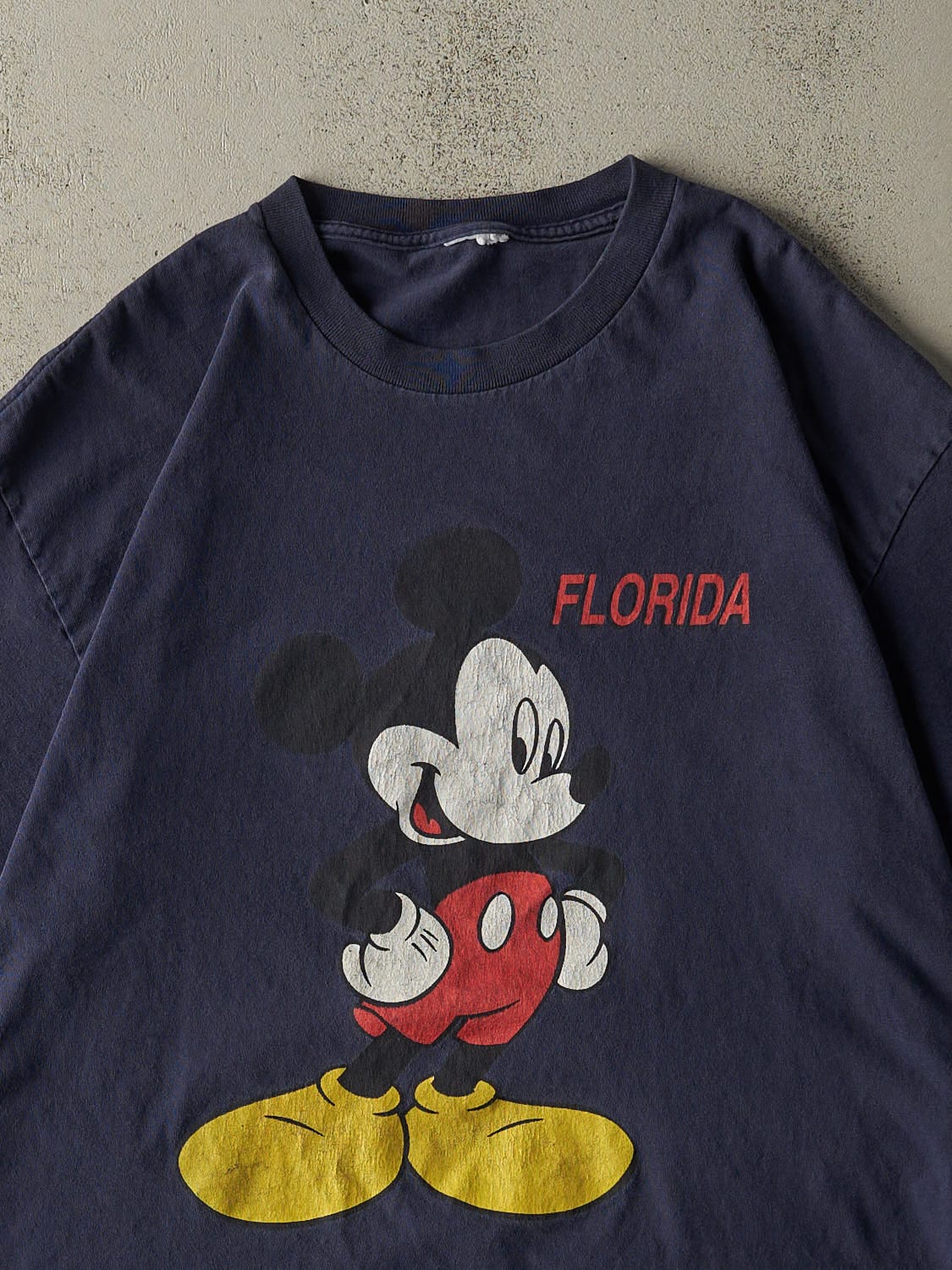 Vintage 90s Navy Blue Mickey Mouse Florida Tee (L/XL)