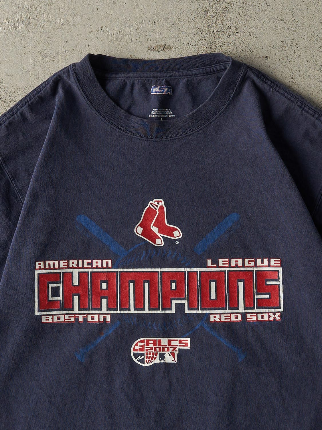 Vintage 07' Navy Blue Boston Red Sox AL Champions Tee (L)