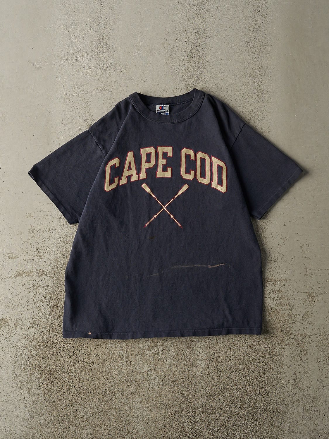 Vintage 90s Navy Blue Champion Cape Cod Tee (M/L)