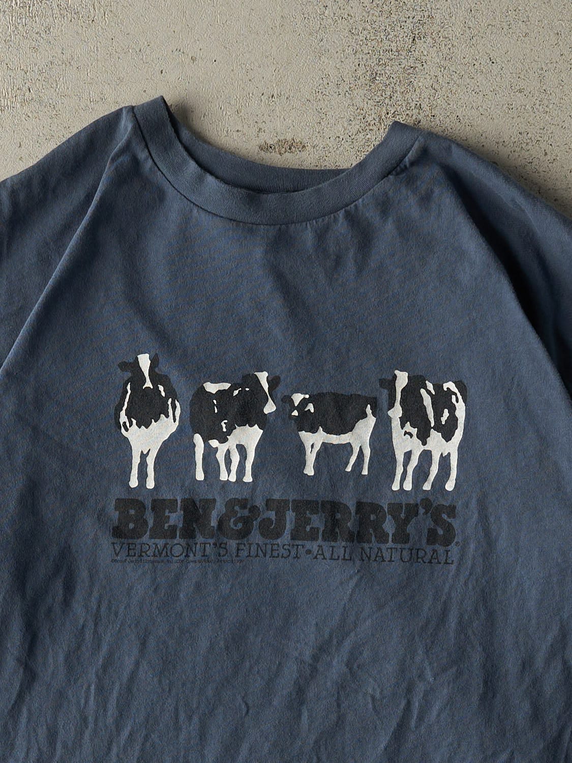 Vintage Y2K Slate Blue Ben & Jerry's Tee (L)