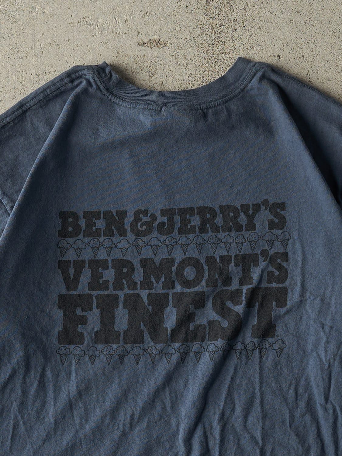 Vintage Y2K Slate Blue Ben & Jerry's Tee (L)