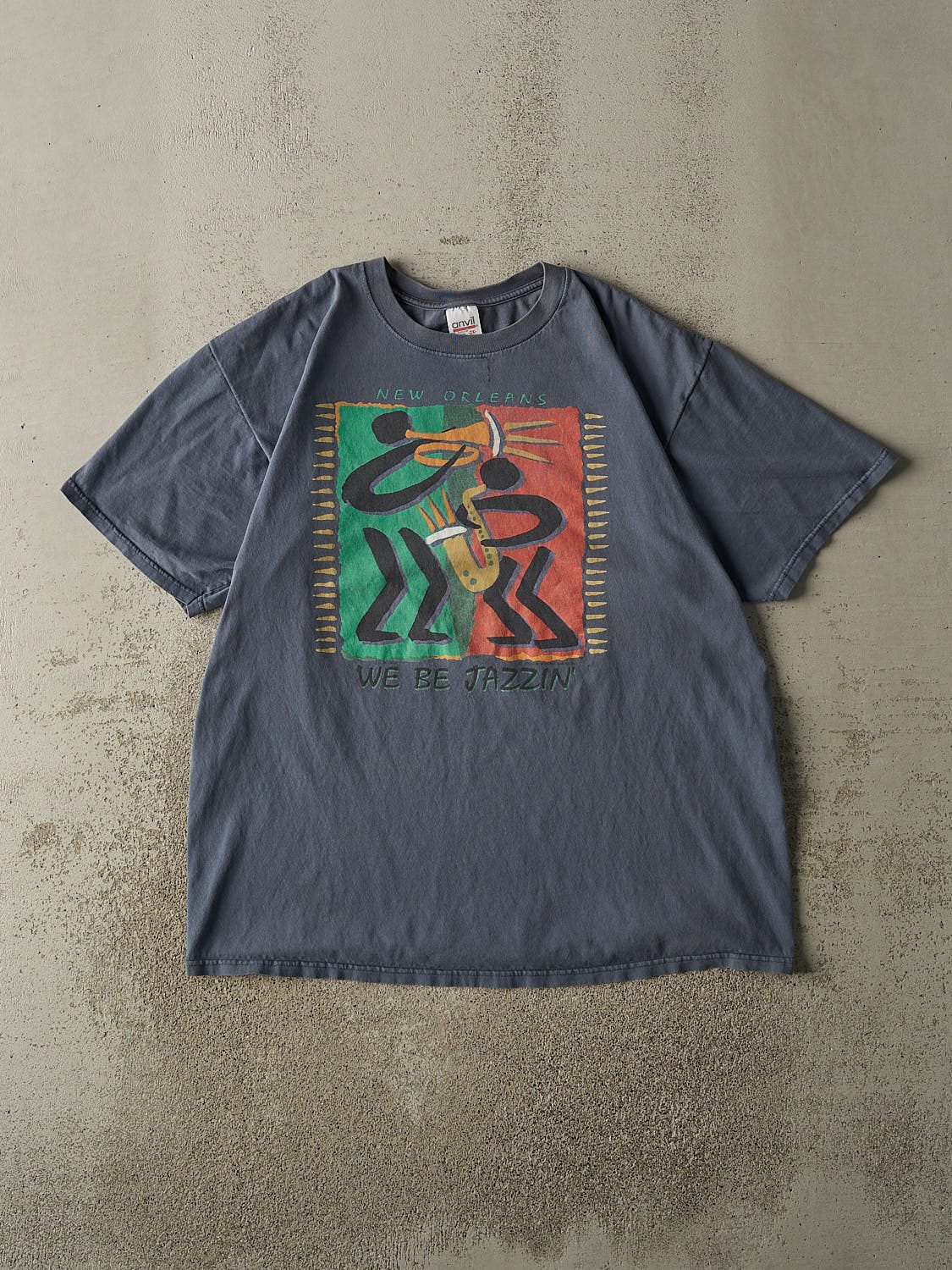 Vintage 90s Slate Blue New Orleans Jazz Tee (XL)