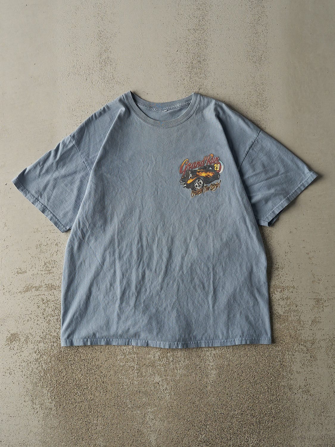 Vintage Y2K Baby Blue Grand Run Racing Tee (L)