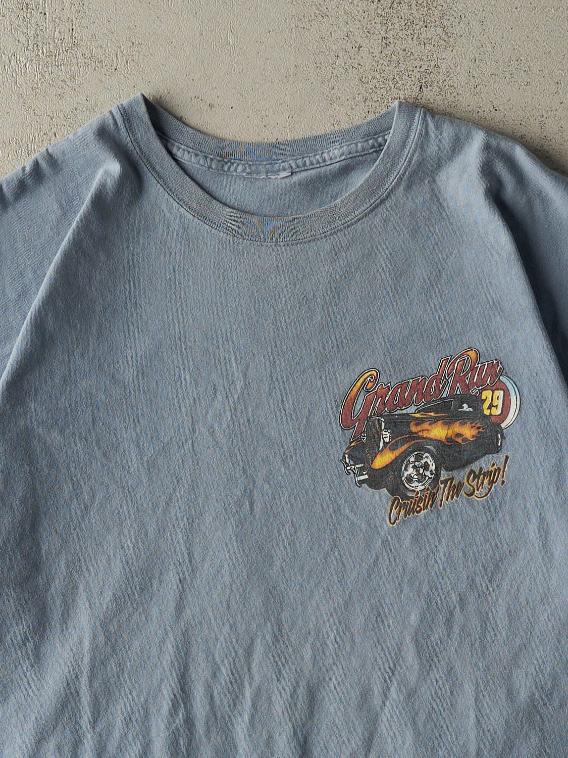 Vintage Y2K Baby Blue Grand Run Racing Tee (L)