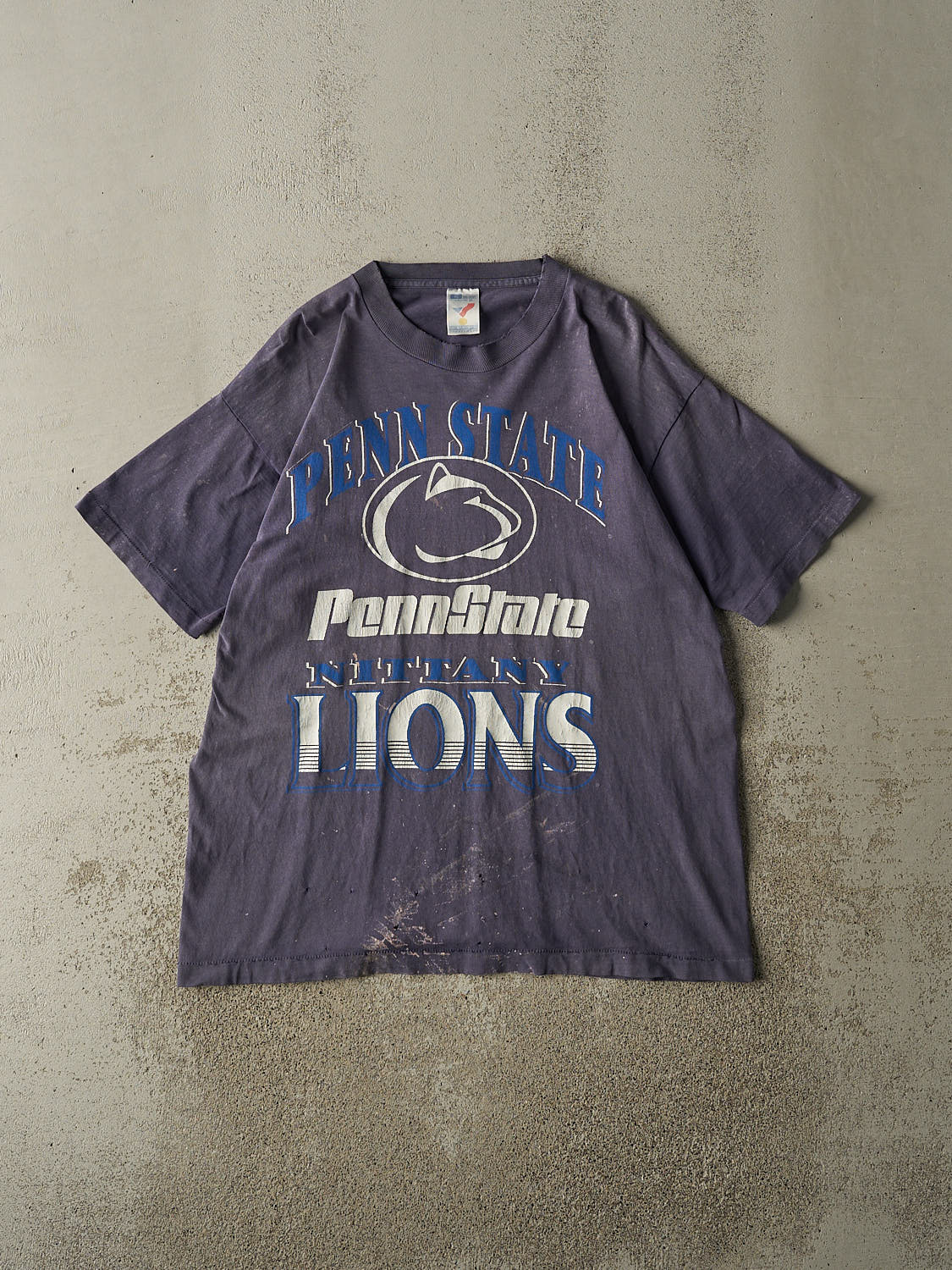 Vintage 90s Navy Blue Penn State University Nittany Lions Single Stitch Tee (L/XL)