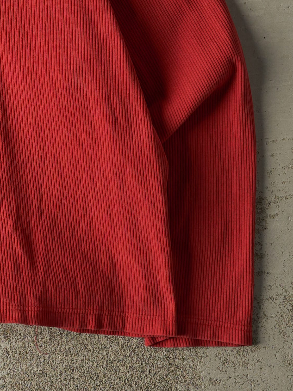 Vintage 90s Red Marlboro Quarter Button Long Sleeve (L/XL)
