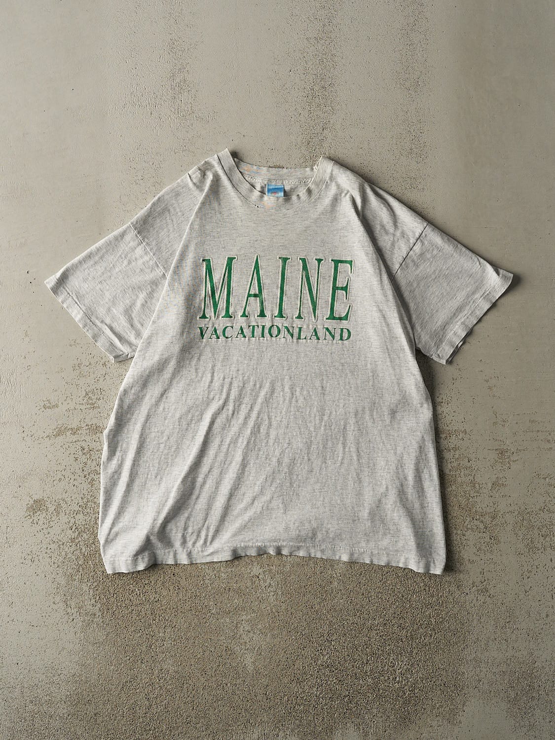Vintage 90s Heather Grey Maine Single Stitch Tee (XL)