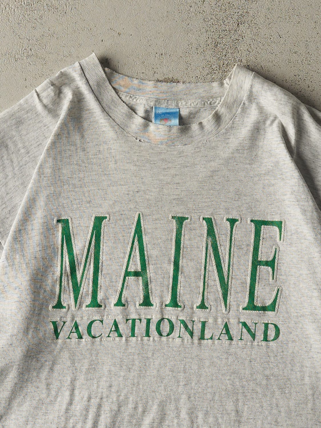 Vintage 90s Heather Grey Maine Single Stitch Tee (XL)