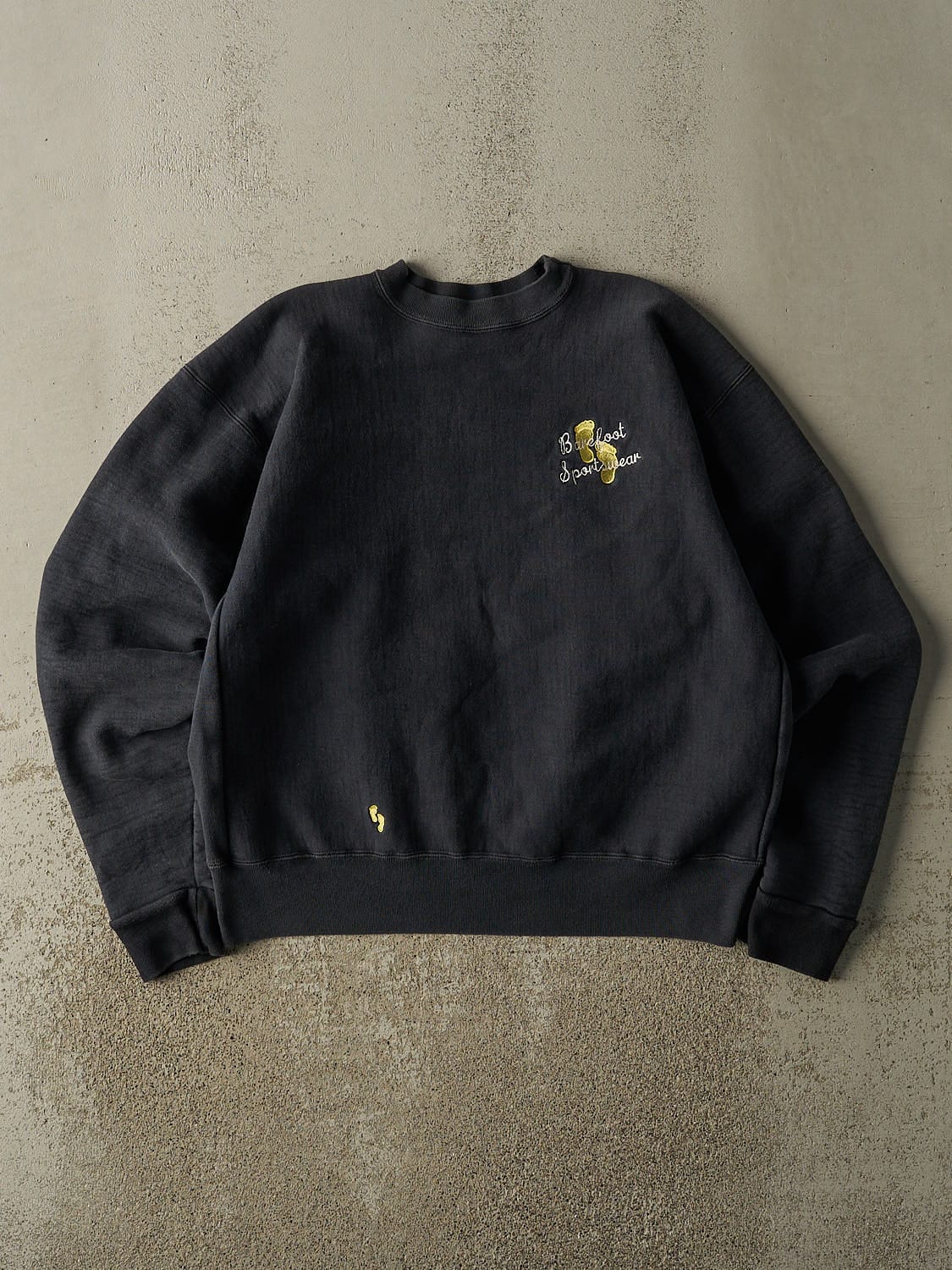 Vintage 80s Faded Black Barefoot Sportswear Crewneck (L)