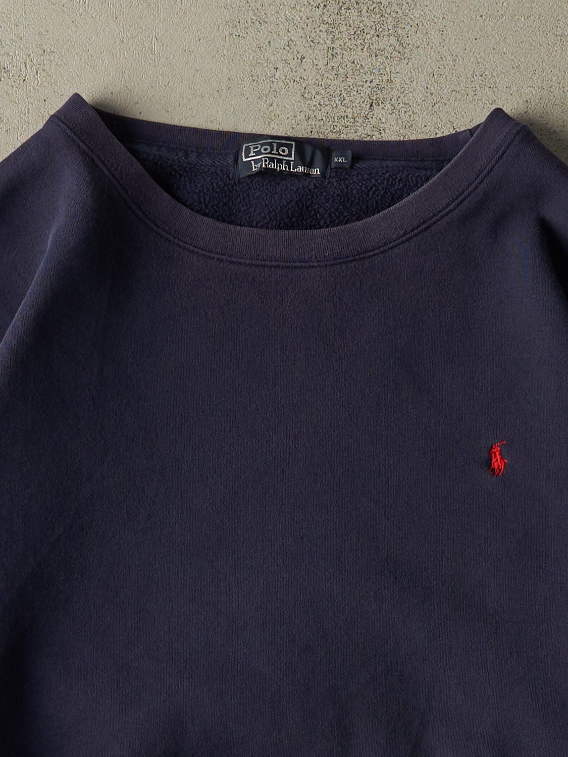 Vintage 90s Navy Blue Polo Embroidered Crewneck (XXL/XXXL)