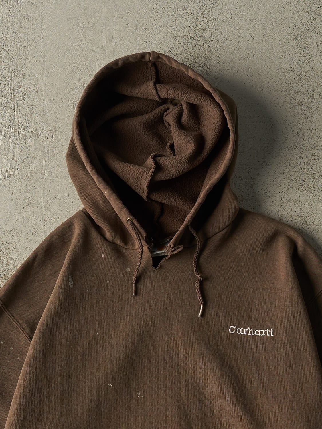 Vintage 90s Sun Faded Brown Carhartt Embroidered Hoodie (L/XL)