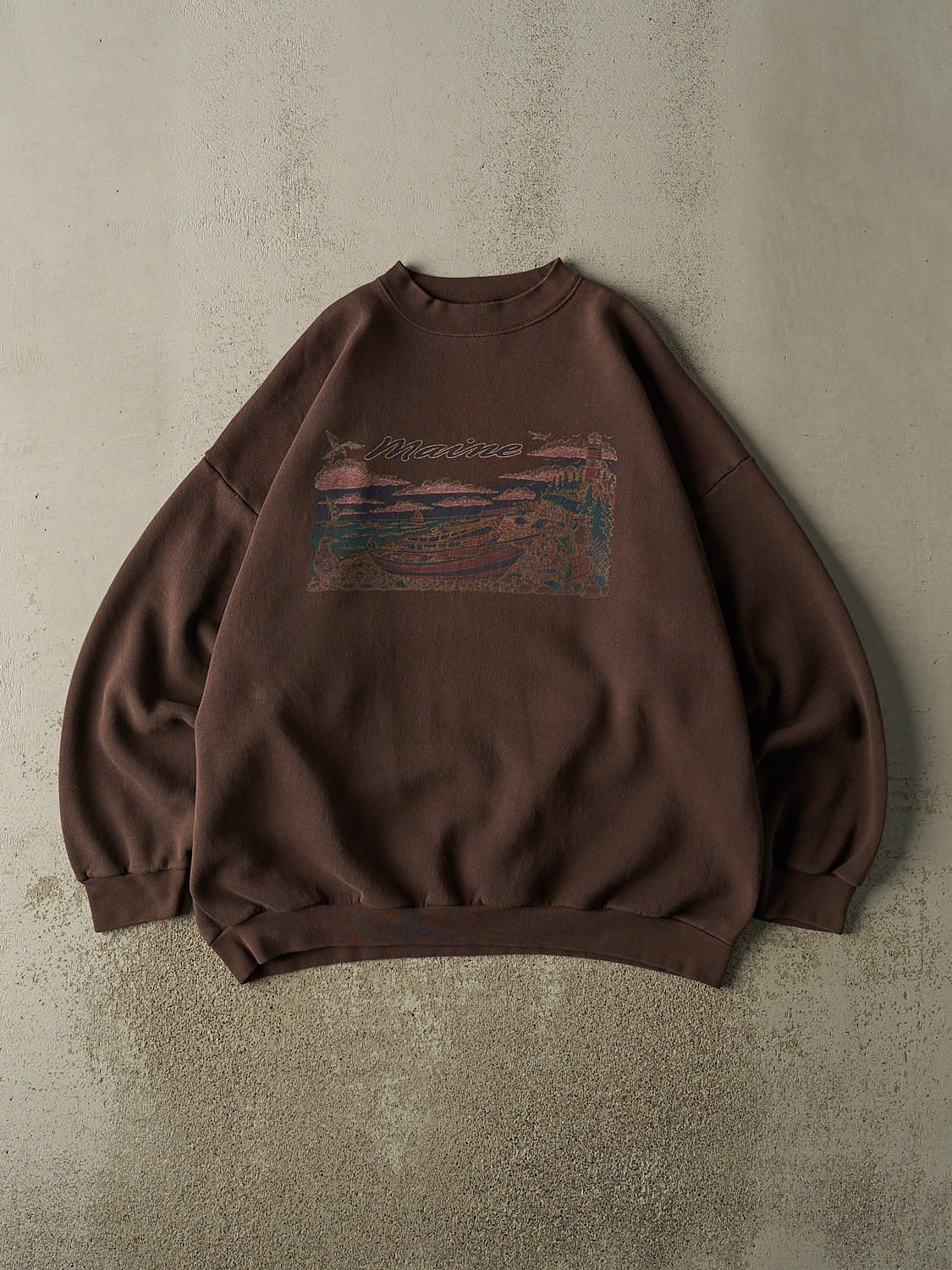 Vintage 90s Brown Maine Crewneck (XXL/XXXL)