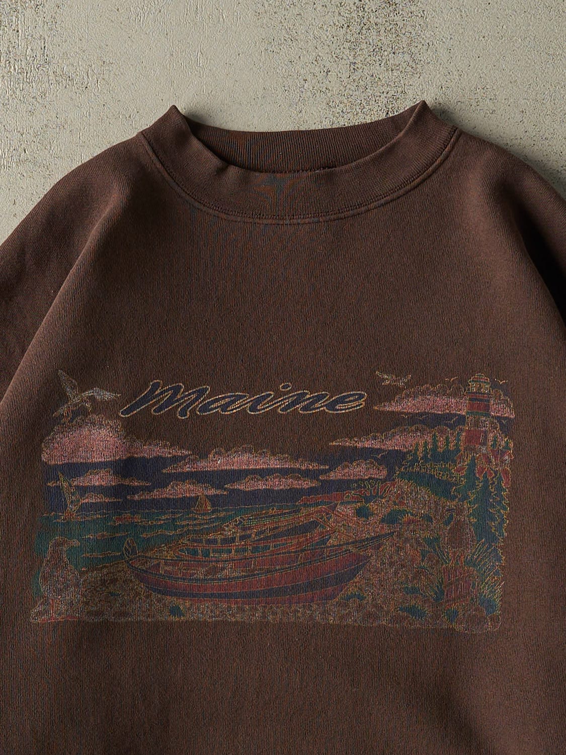Vintage 90s Brown Maine Crewneck (XXL/XXXL)
