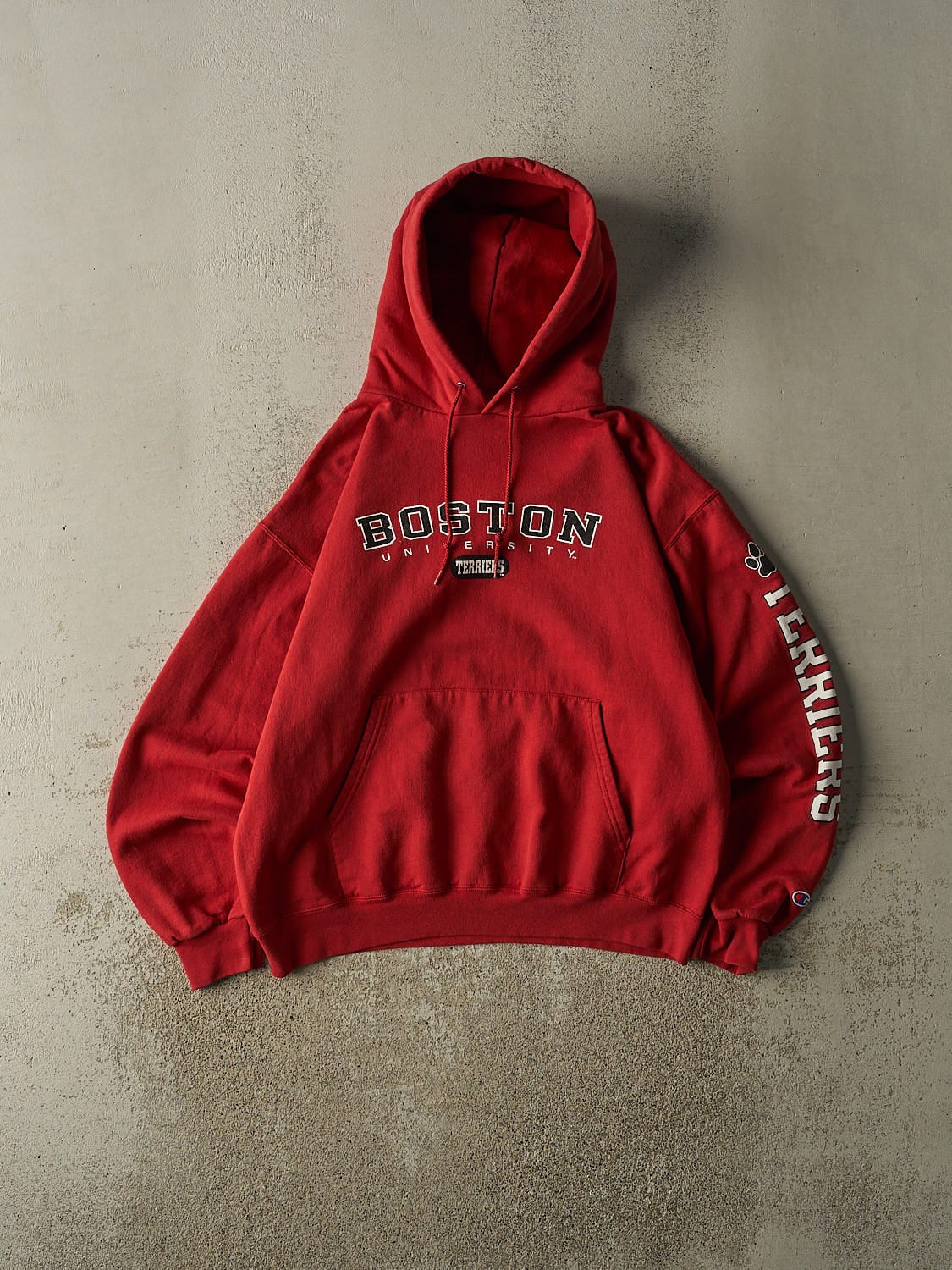 Vintage 90s Red Boston University Terriers Hoodie (M)