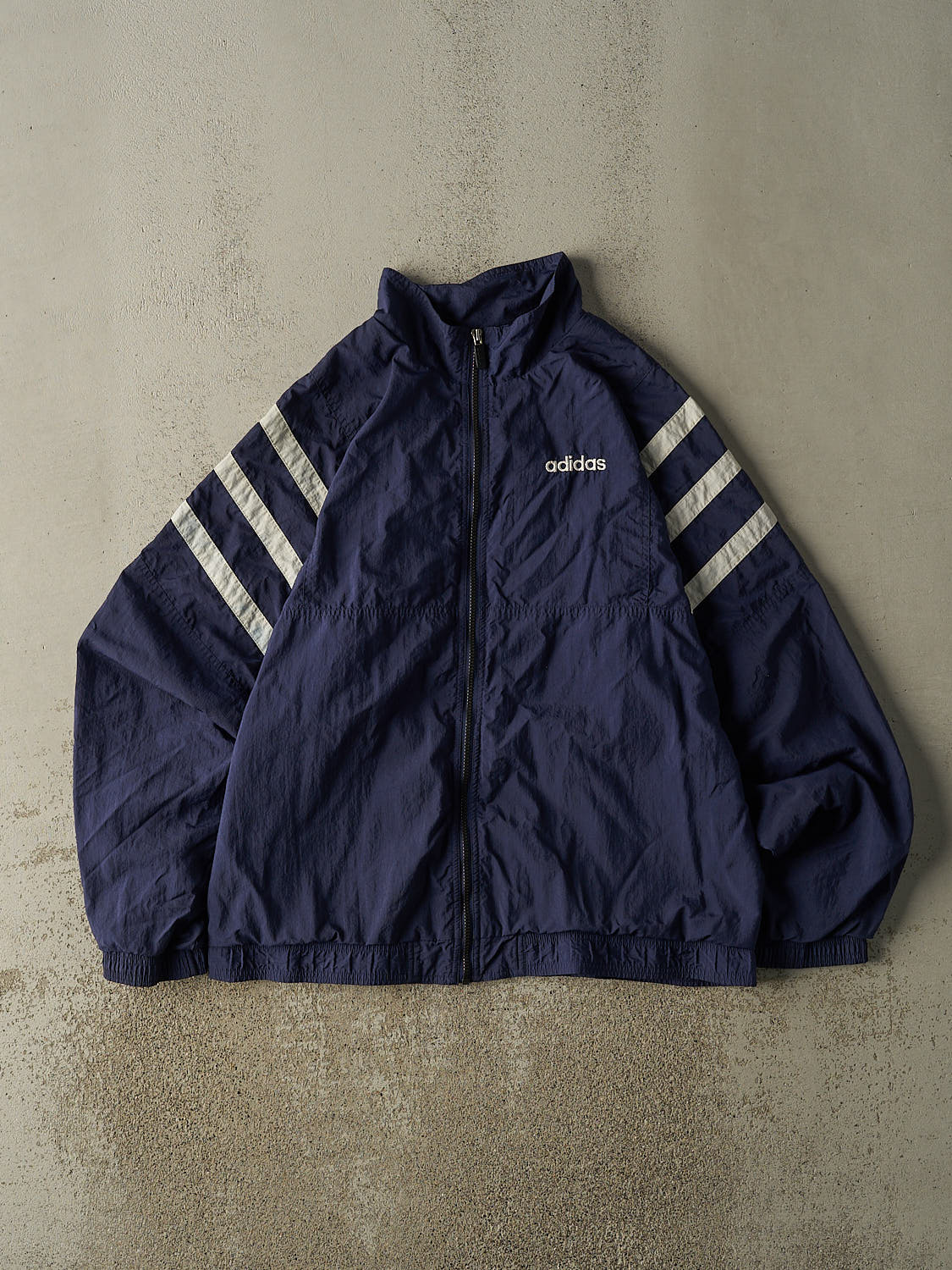 Vintage 90s Navy Blue Adidas Track Jacket (XL)