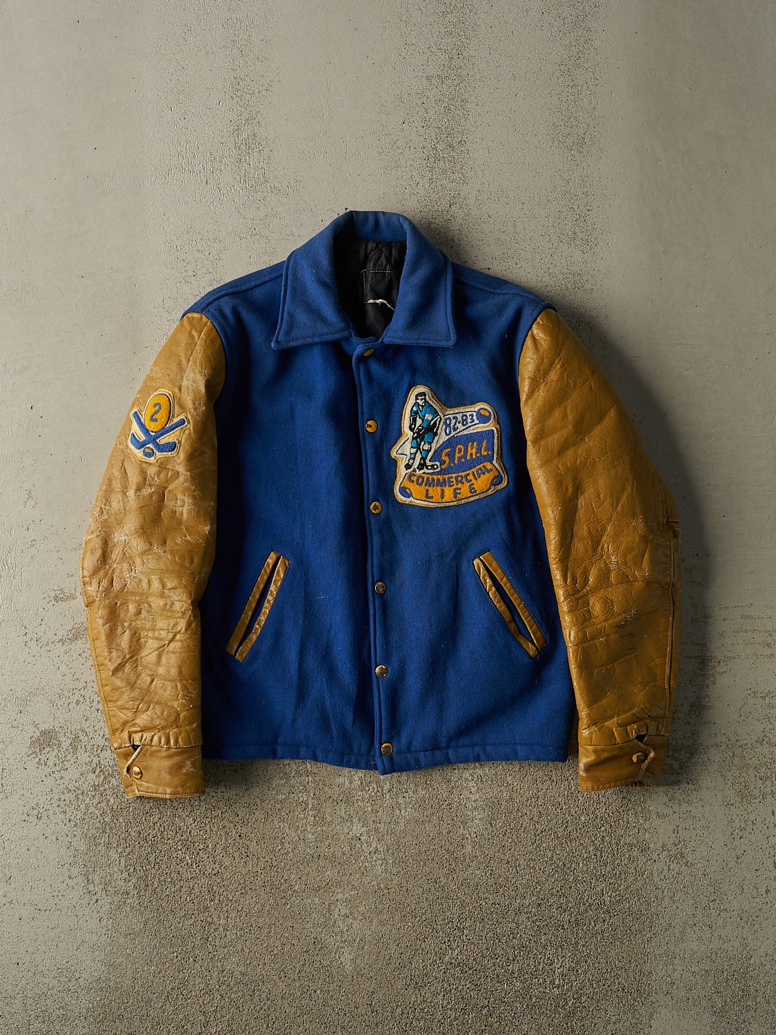 Vintage 83' Blue Hockey Varsity Jacket (M/L)