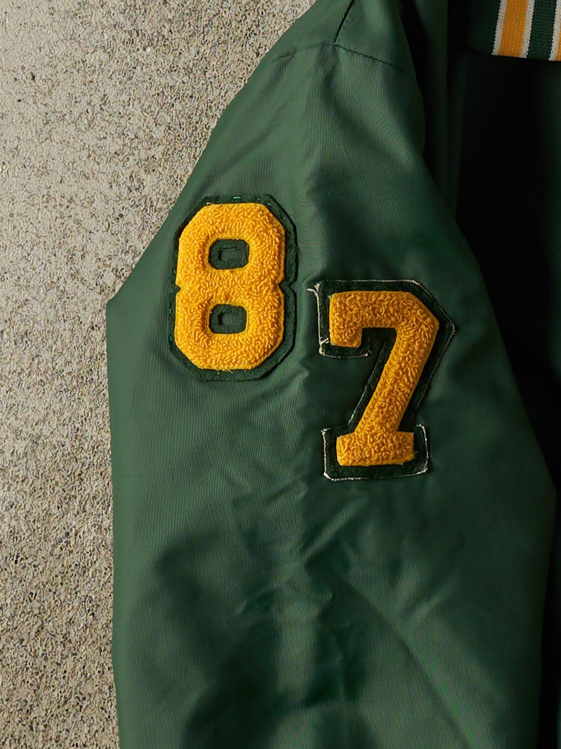 Vintage 80s Green OB Tech Varsity Bomber Jacket (S/M)