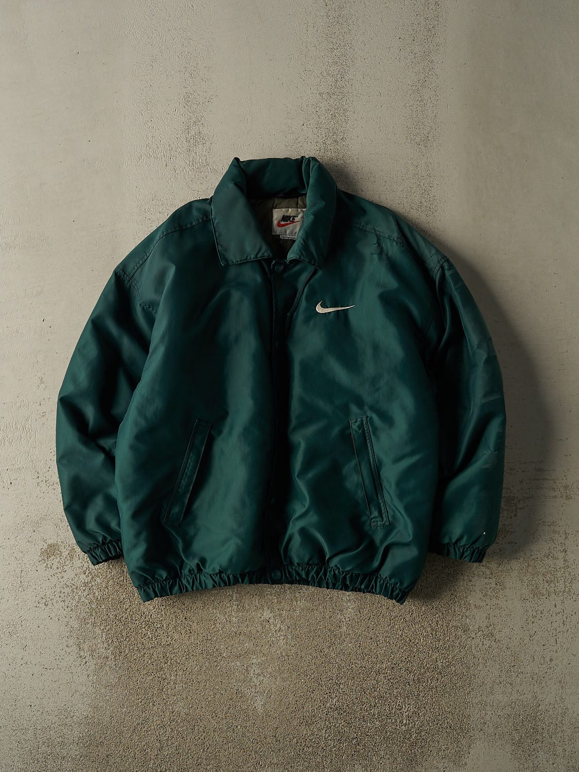 Vintage 90s Green Nike Embroidered Puffer Coach Jacket (XL/XXL)