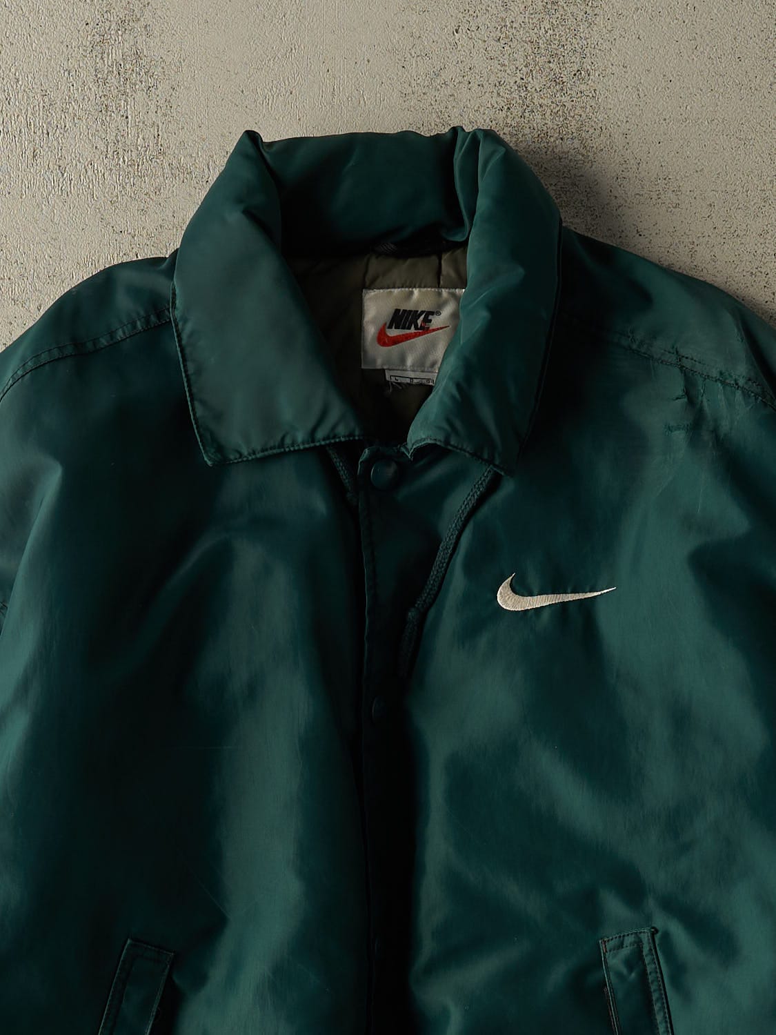 Vintage 90s Green Nike Embroidered Puffer Coach Jacket (XL/XXL)