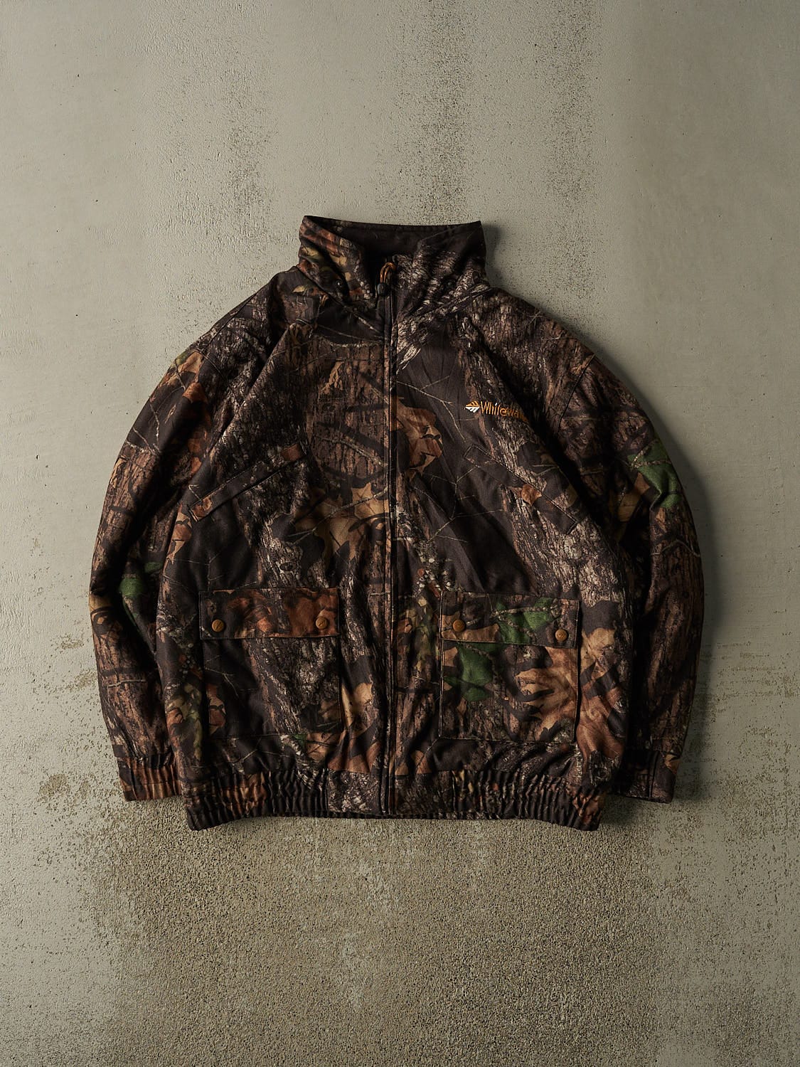 Vintage 90s Camo Mossy Oak Embroidered Jacket (XXL)